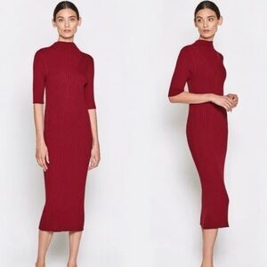 Joie Deep Red Long Sleeve Dress